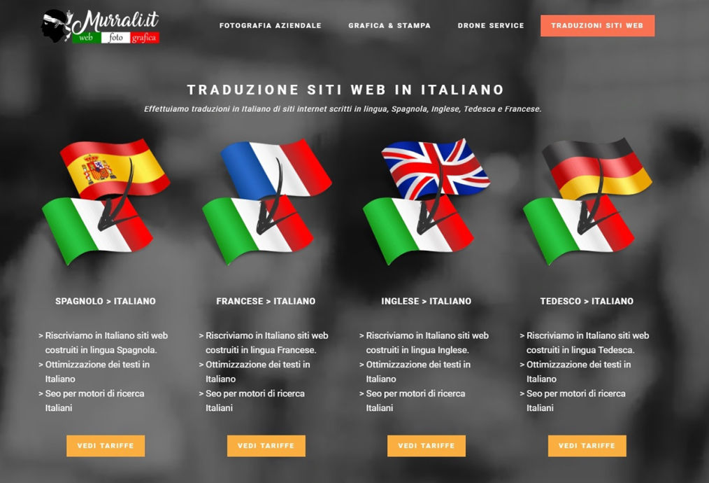 Traduzione di siti web internet in Italiano, traduzione in Italiano di siti originali in Spagnolo, Francese, Tedesco e Inglese.